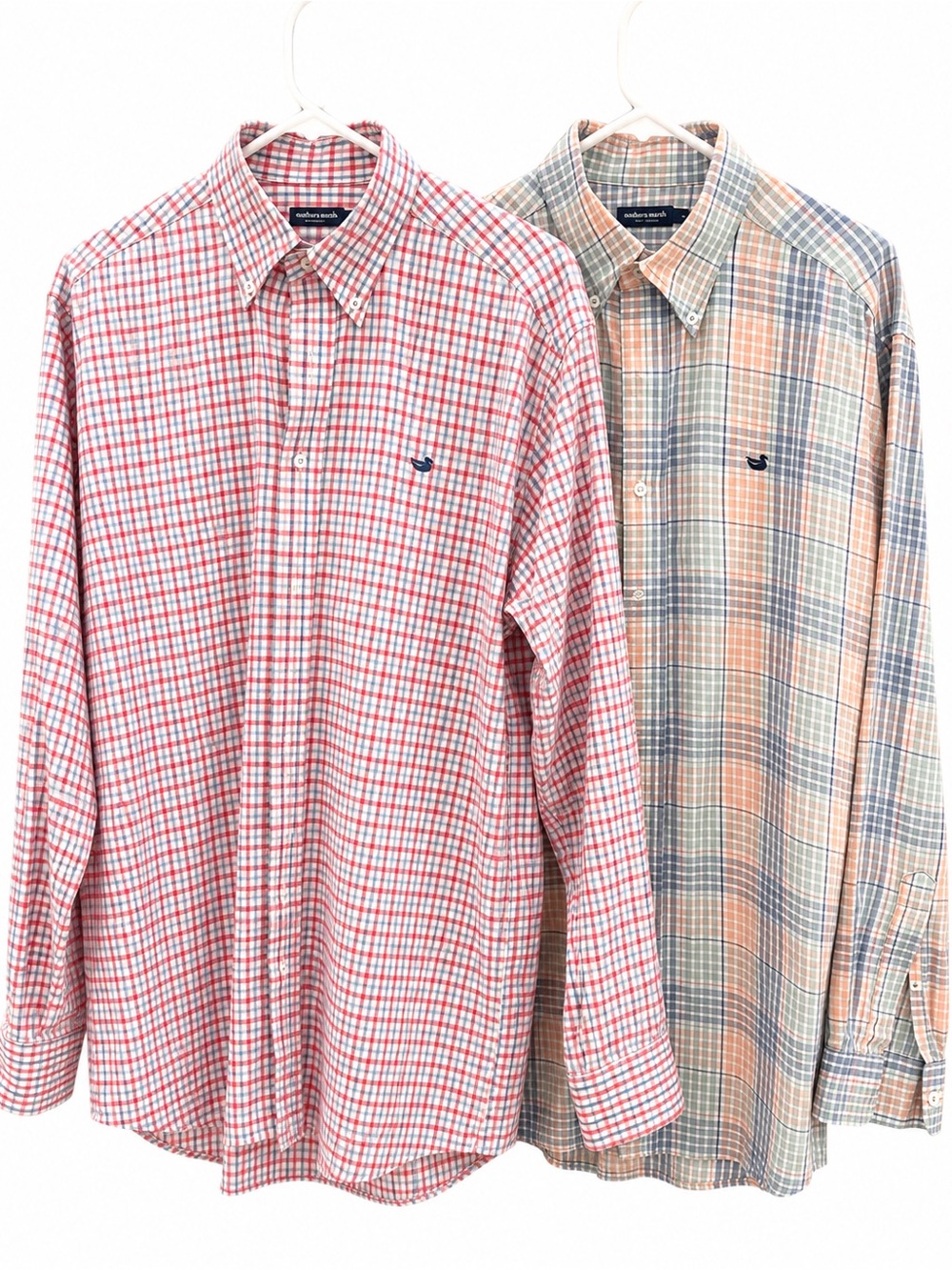 Set of 2 Southern Marsh Plaid Button-Down Shirts - M